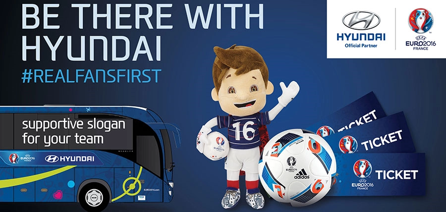 Hyundai je u suradnji s UEFA-om održao “Be There With Hyundai” kampanju, u sklopu koje su izabrani i objavljeni pobjednički motivacijski slogani za 24 nacionalne momčadi koje su sudionici UEFA EURO 2016 završnice.