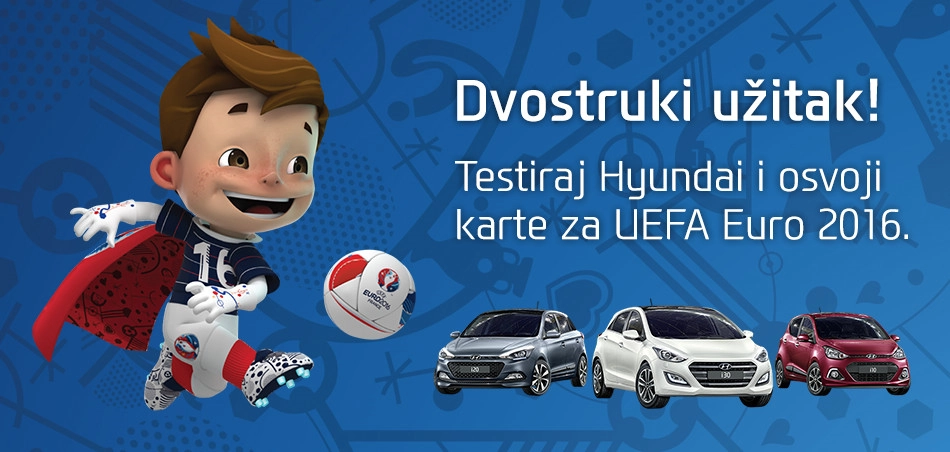 Danas, 1. lipnja 2016., u prostorijama prodajno-servisnog centra Hyundai Hrvatska, PJ Zagreb/Sesvete, s početkom u 11.00 h, izvršeno je izvlačenje dobitnika nagradne igre „ Dvostruki užitak! Testiraj Hyundai i osvoji karte za UEFA Euro 2016!“