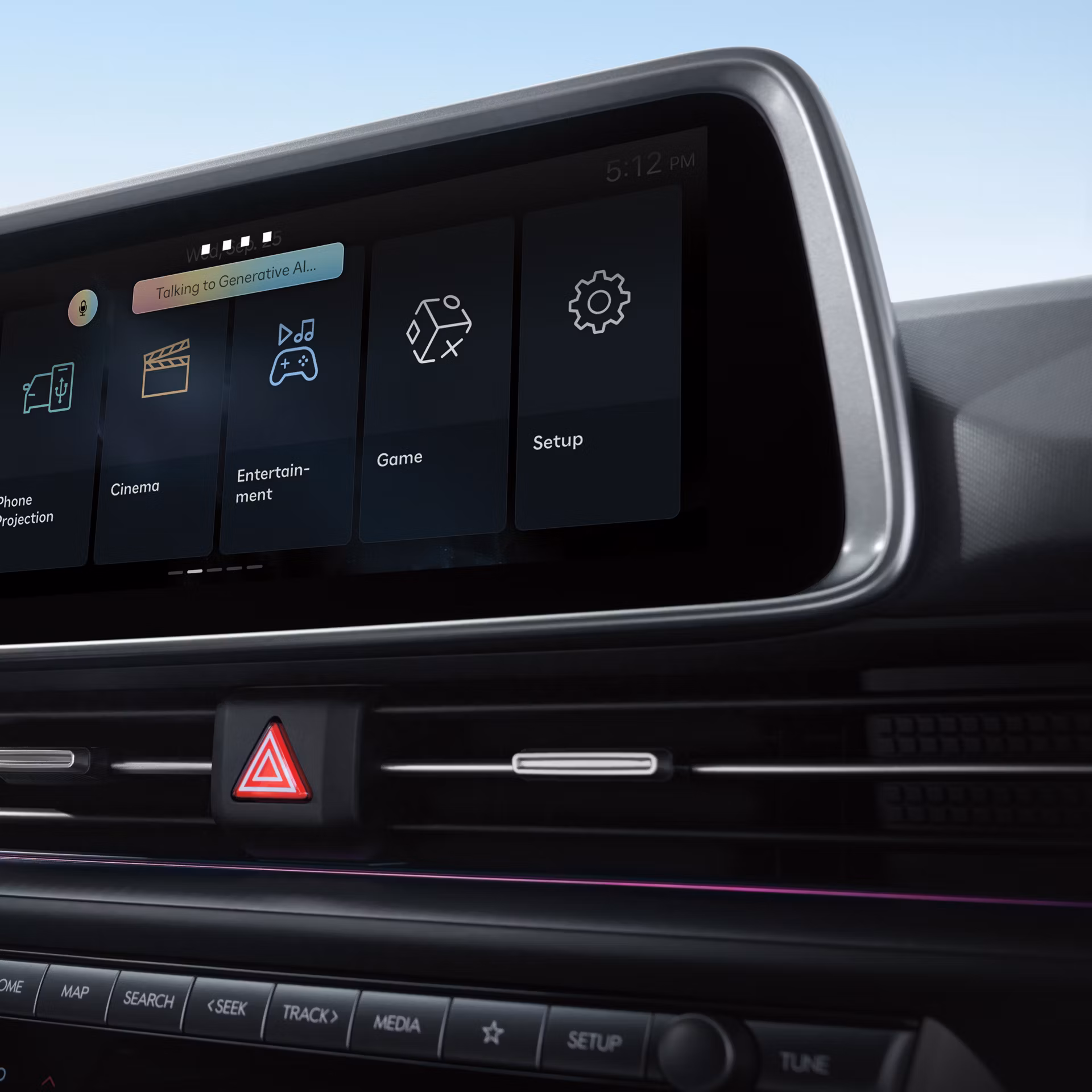 Infotainment zaslon od 12,3 inča u unutrašnjosti modela Hyundai IONIQ 6.